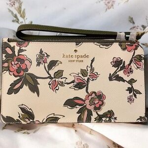 kate spade Floral Cream and Pink Wristlet